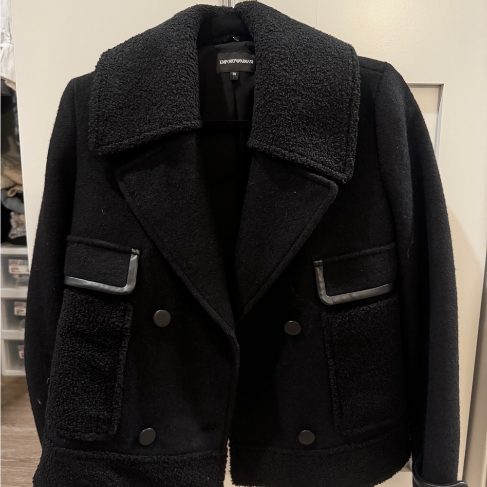 Emporio Armani Black Double-Breasted Jacket